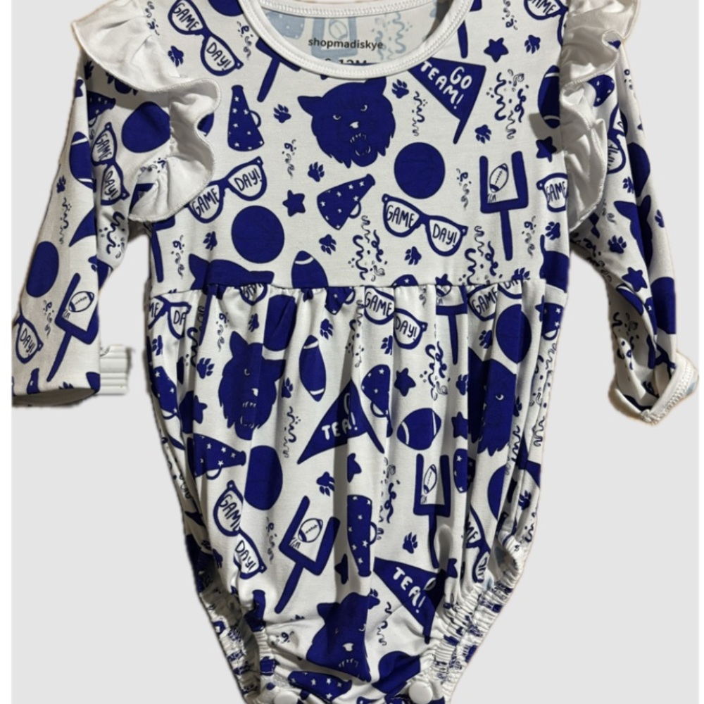BAMBOO Kids One Piece - Blue and White Wildcats